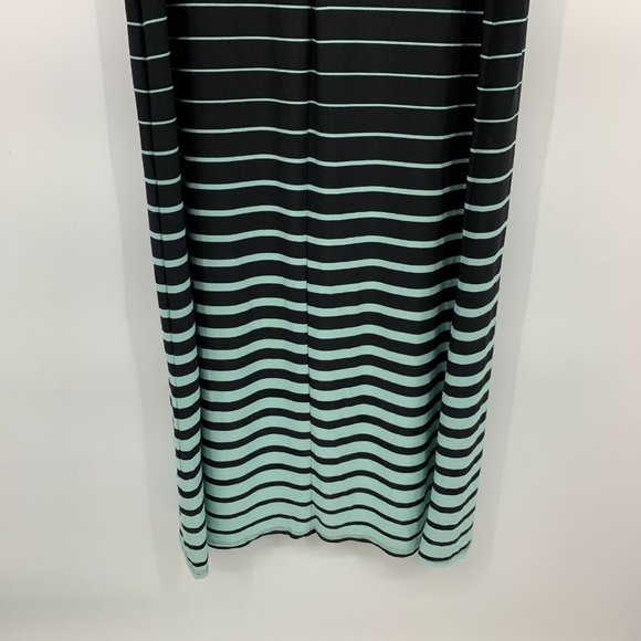 Roz & Ali Maxi Dress Stripe Blue Black Jersey Stretch Sleeveless - Picture 9 of 10